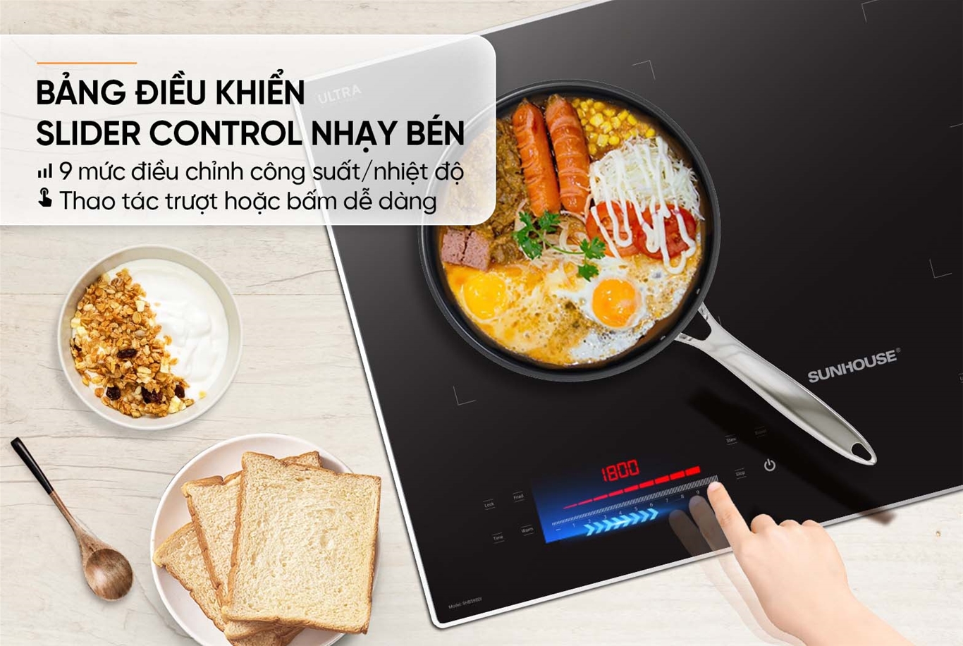 Bếp Đôi Điện Từ SUNHOUSE SHB598DI