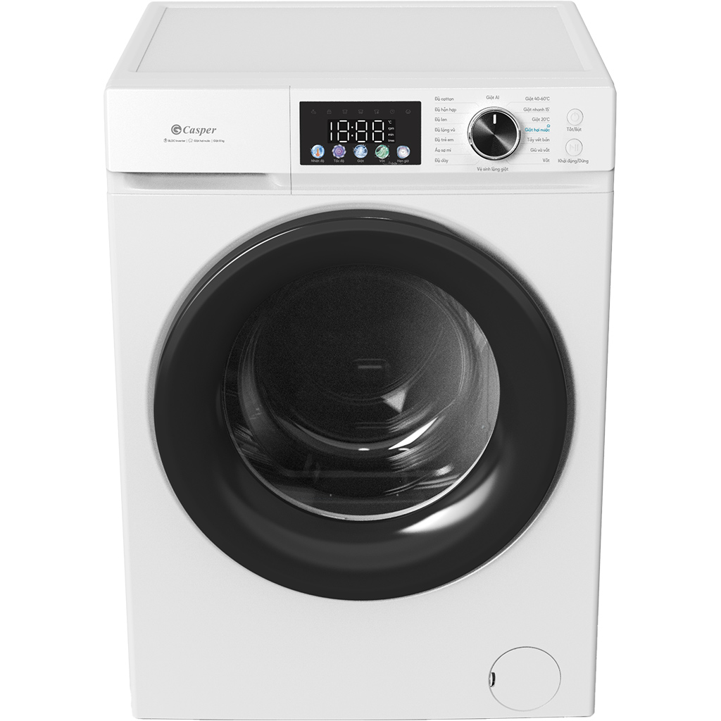 Máy giặt lồng ngang Casper inverter 8.0 kg WF-D8VWR1 màu trắng