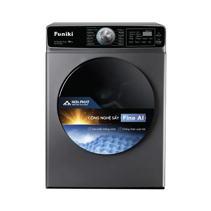 Máy sấy thông hơi Funiki HD V6100AG 10kg màu ghi xám