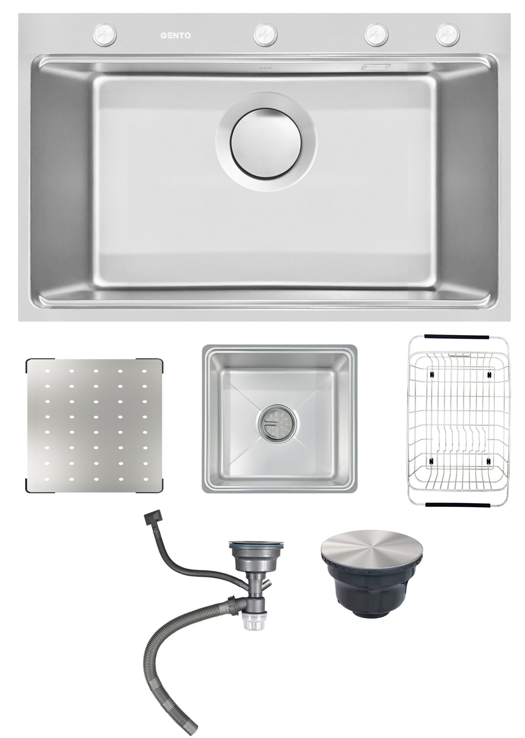Chậu Rửa Bát Inox Chống Xước GENTO: GT04 – 7046