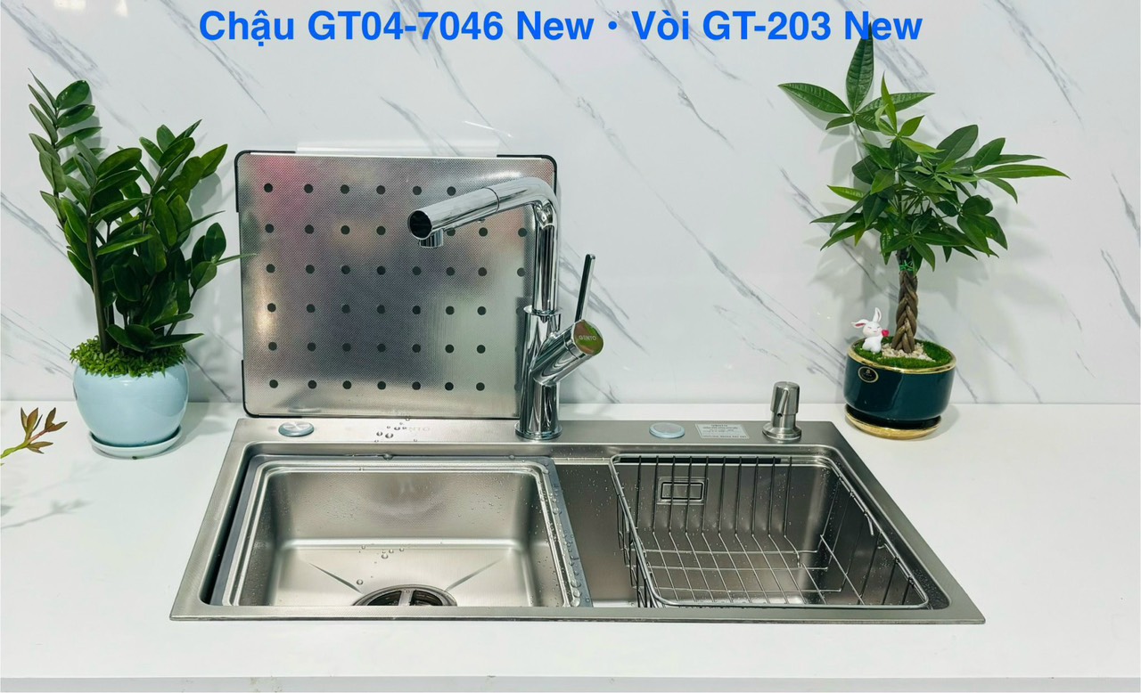 Chậu Rửa Bát Inox Chống Xước GENTO: GT04 – 7046