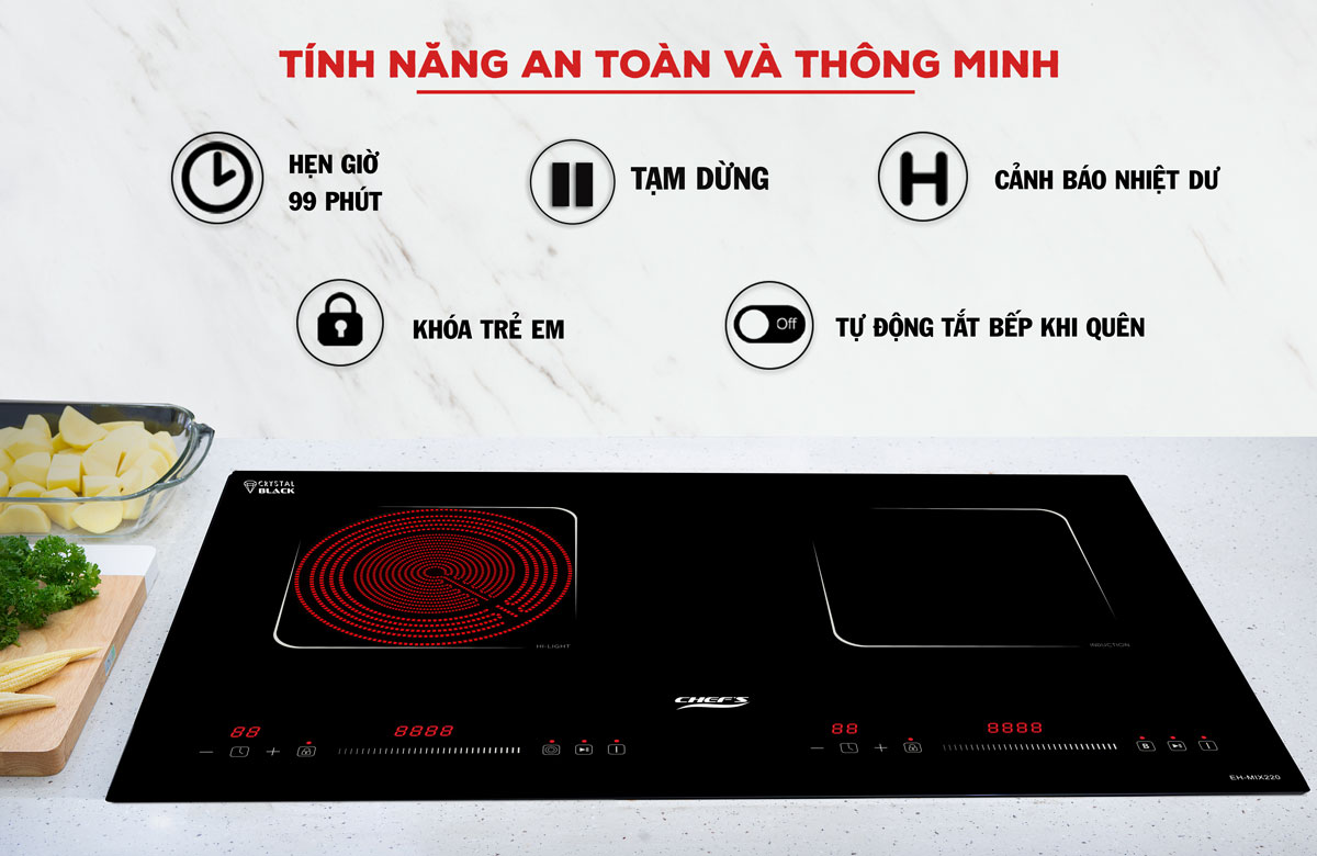 Bếp hỗn hợp Chefs EH-MIX220