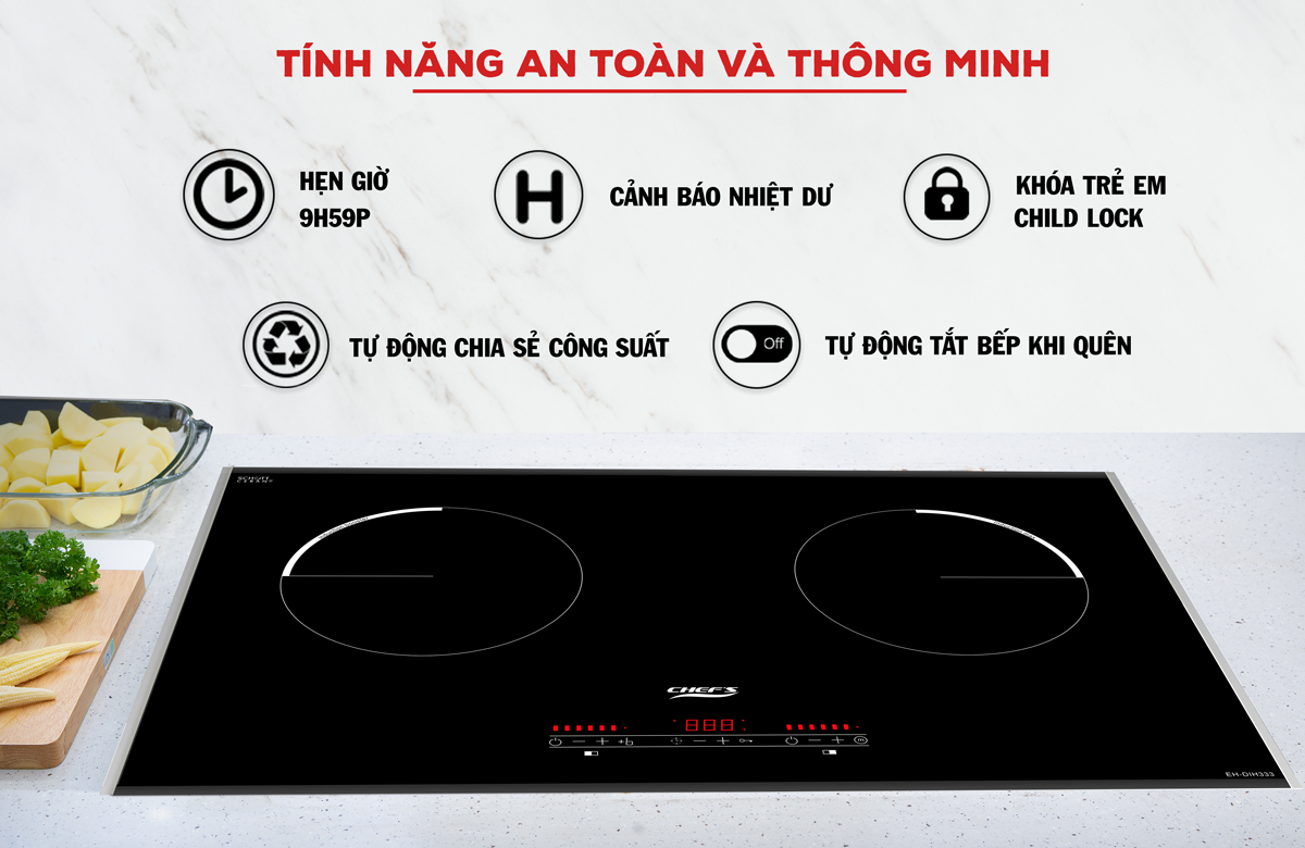 Bếp từ đôi Chefs EH-DIH333